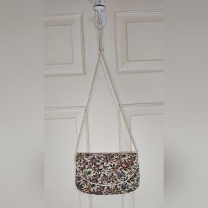 Vintage Floral Tapestry Clutch / Shoulder Bag | Braided Strap